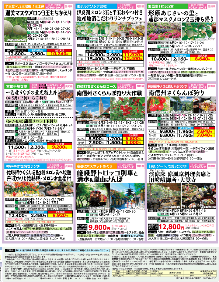 2023年 ＜Part2＞バスツアー×全国旅行支援(4-7月)（岐阜版）4