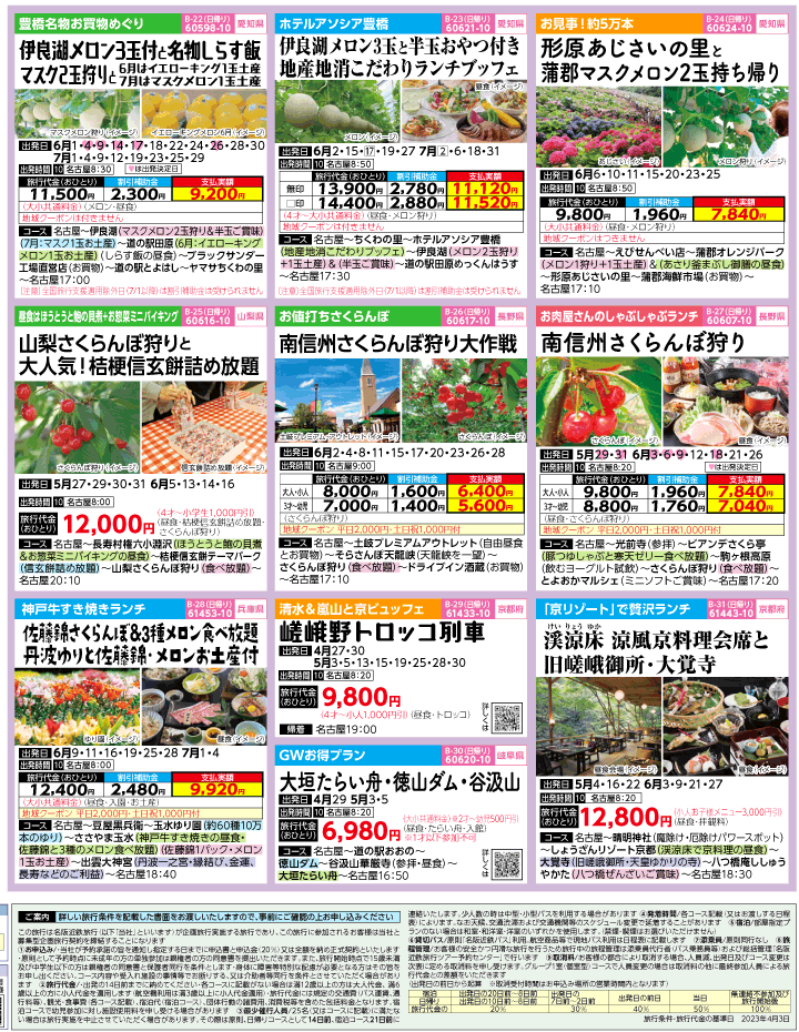 2023年 ＜Part2＞バスツアー×全国旅行支援(4-7月)（名古屋版）4