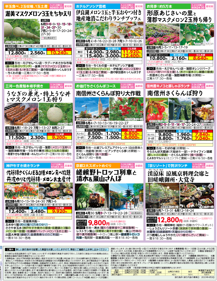 2023年 ＜Part2＞バスツアー×全国旅行支援(4-7月)（江南一宮版）4