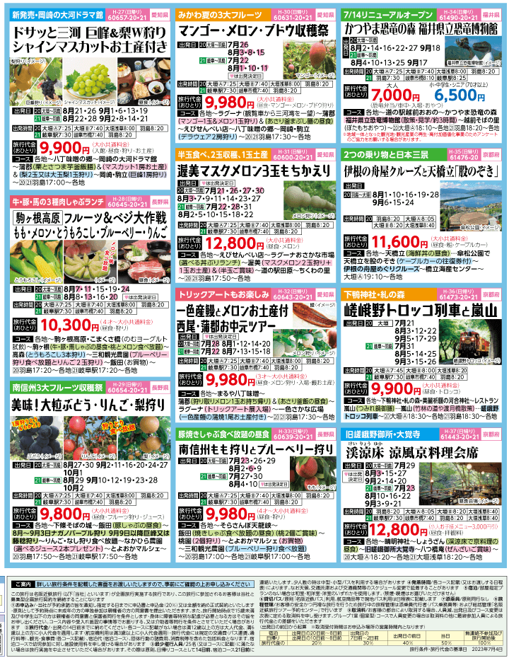 2023年 夏休み旅バスツアー(7-11月)（岐阜版）4