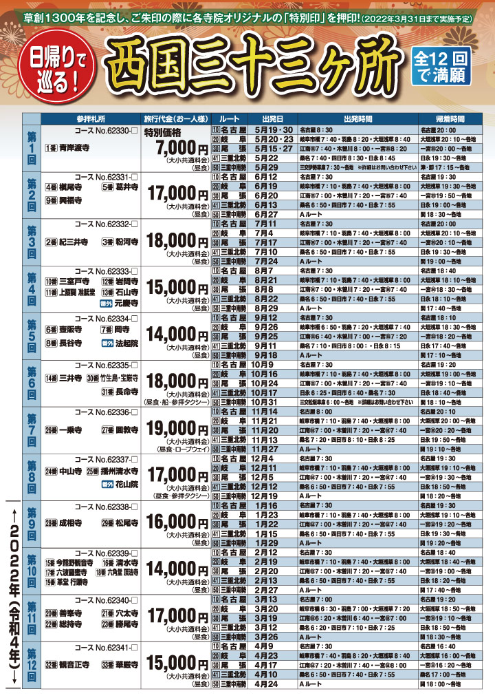 日帰りでめぐる西国三十三所