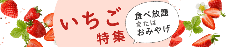 いちご食べ放題またはおみやげ特集ヘッダー